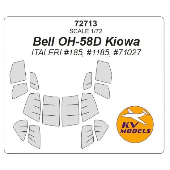 KV Models 72713 1/72 Bell OH-58D Kiowa Masking for Italeri #185, #1185, #71027