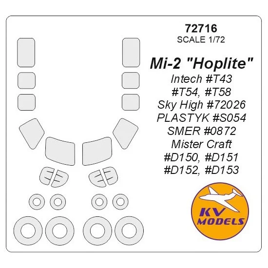 KV Models 72716 1/72 Mi-2 "Hoplite" Masking for Intech/Sky High/Mister Craft/Smer/Plastyk kits