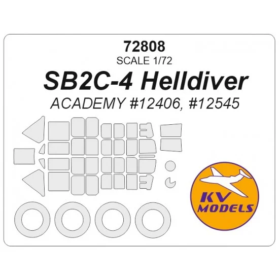 KV Models 72808 1/72 SB2C-4 Helldiver Masking for Academy #12406/12545