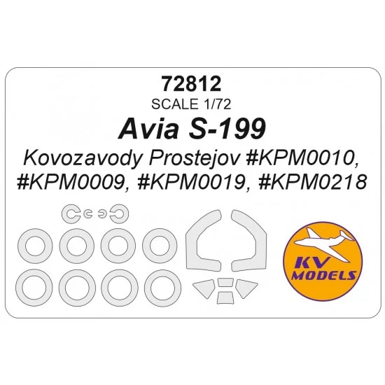 KV Models 72812 1/72 EU Avia S-199 Canopies and Wheels Masks for Kovozavody Prostejov kits