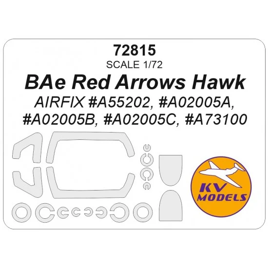 KV Models 72815 1/72 GB BAe Red Arrows Hawk Canopies and Wheels Masks for Airfix kits - Model Planes