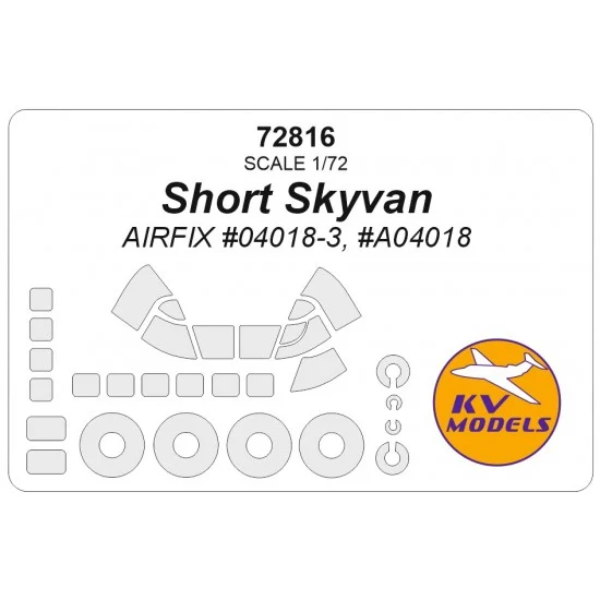 KV Models 72816 1/72 GB Short Skyvan Canopies and Wheels Masks for Airfix #04018 #04018 - Model Planes