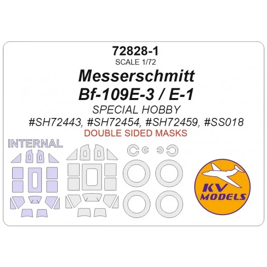 KV Models 72828-1 1/72 Messerschmitt Bf-109E-3/E-1 Masks for Special Hobby [Double-sided]