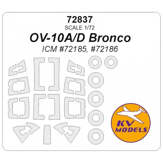 KV Models 72837 1/72 OV-10A/D Bronco Masks for ICM #72185/72186 (canopies and wheels)