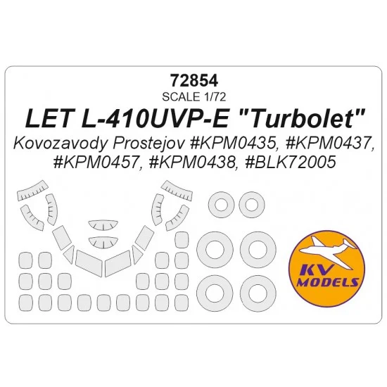 KV Models 72854 1/72 Let L-410UVP-E Turbolet Masks for Kovozavody Prostejov (canopies and wheels)
