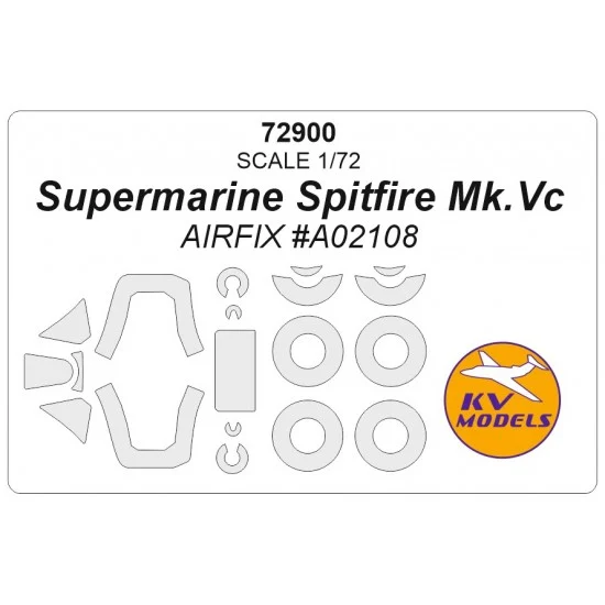 KV Models 72900 1/72 Supermarine Spitfire Mk.Vc Masking for Airfix #02108 - Model Planes