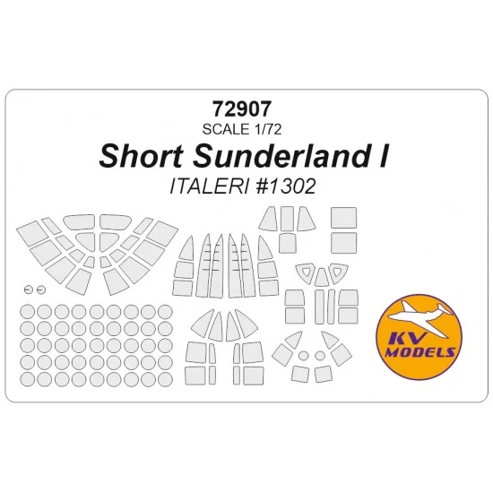 KV Models 72907 1/72 Short Sunderland I / III Paint Masking for Italeri #1302 #1352 - Model Planes