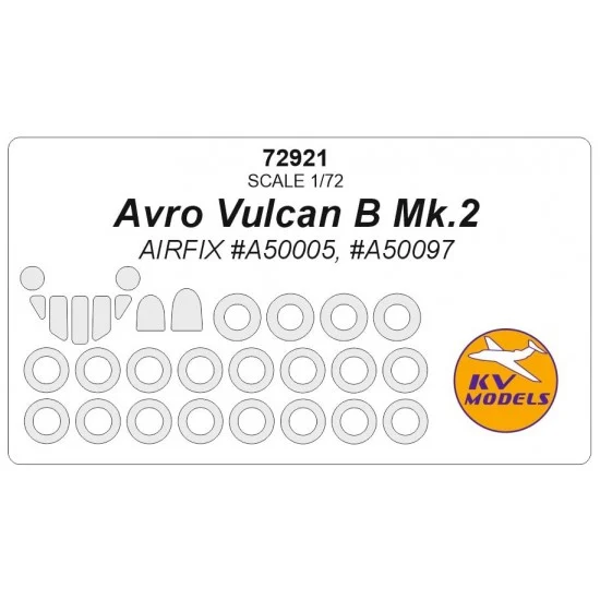 KV Models 72921 1/72 Avro Vulcan B Mk.2 Paint Masking for AIRFIX #A50005 #A50097 - Model Planes