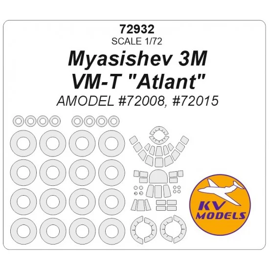KV Models 72932 1/72 Myasishchev 3M VM-T Atlant Masking for A-Model #72008/72015