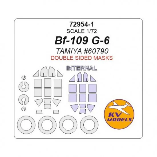 KV Models 72954-1 1/72 Bf-109 G-6 Double-sided Masking for Tamiya #60790