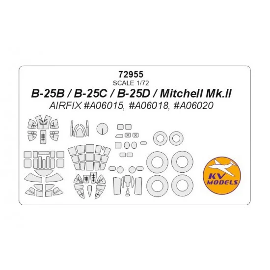 KV Models 72955 1/72 B-25B/B-25C/B-25D/Mitchell Mk.II for Airfix #A06015, #A06018, #A06020