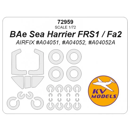 KV Models 72959 1/72 BAe Sea Harrier FRS1 / FA2 Masking for Airfix #A04051 #A04052 #A04052A - Model Planes