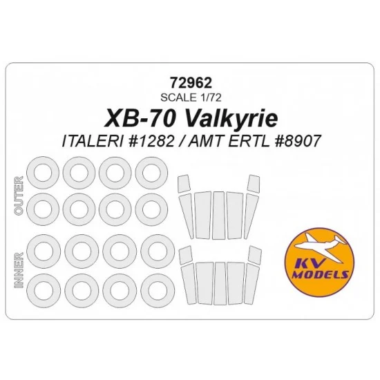 KV Models 72962 1/72 XB-70 Valkyrie Paint Masking for Italeri #1282 / AMT ERTL #8907