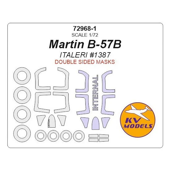 KV Models 72968-1 1/72 Martin B-57B/B-57G Canberra Night Hawk Double-sided Masking for Italeri #1387/0174