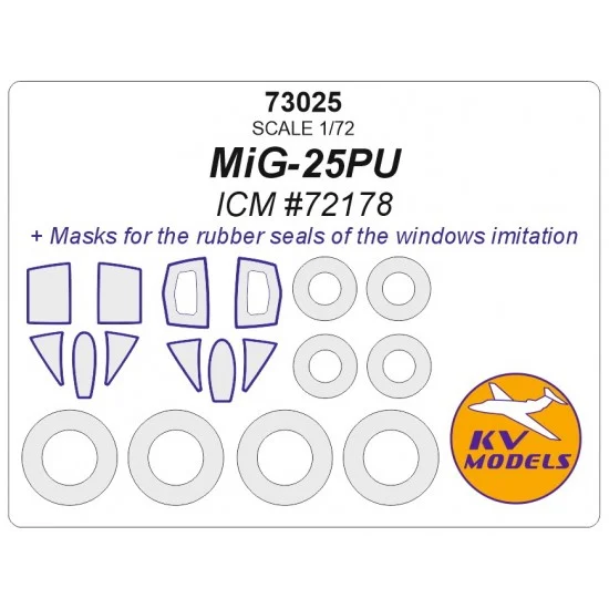 KV Models 73025 1/72 Mikoyan-Gurevich MiG-25PU Masking for ICM kits