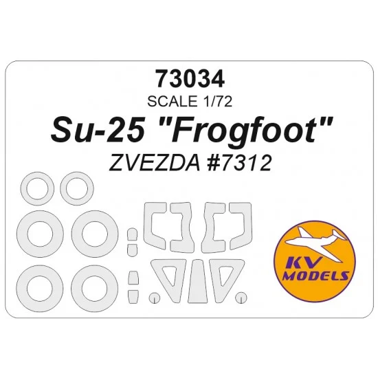 KV Models 73034 1/72 Su-25 Frogfoot Canopies and Wheel Masks for Zvezda #7312