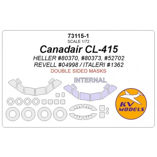 KV Models 73115-1 1/72 Canadair Cl-415 Double Sided Masking Heller 80370/73/52702/Revell 4998/Italeri 1362