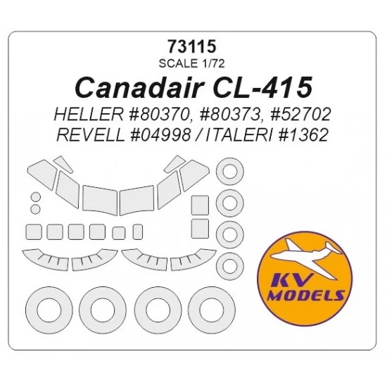 KV Models 73115 1/72 Canadair Cl-415 Masking Heller #80370/80373/52702/Revell #04998/Italeri #1362