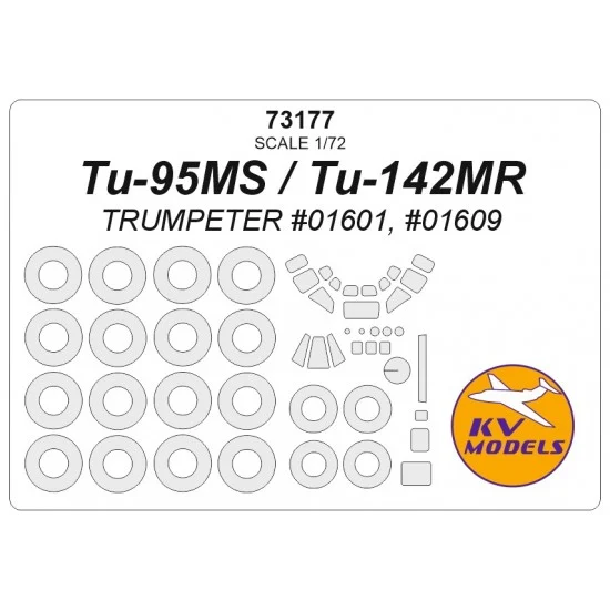 KV Models 73177 1/72 Tupolev Tu-95MS/Tu-142MR Masking for Trumpeter #01601/01609
