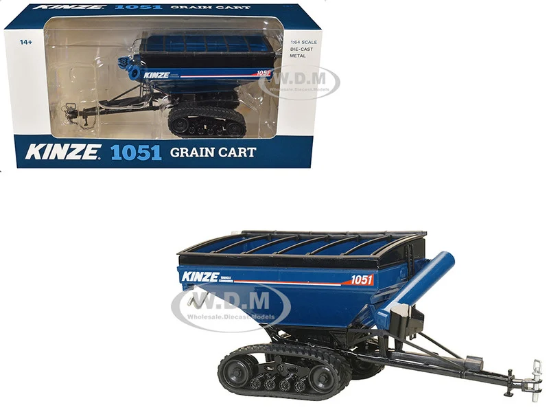 Kinze 1051 Grain Cart with Tracks Blue 1/64 Diecast Model by SpecCast - Tractors & Farm Models