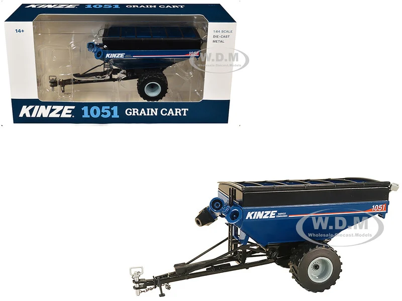 Kinze 1051 Grain Cart with Flotation Tires Blue 1/64 Diecast Model by SpecCast - Tractors & Farm Models