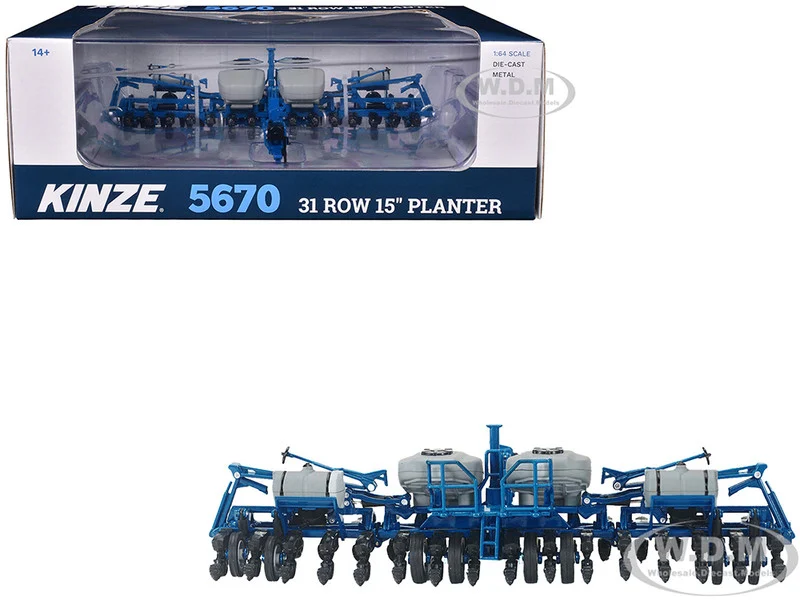 Kinze 5670 31 Row 15" Planter Blue 1/64 Diecast Model by SpecCast - Tractors & Farm Models