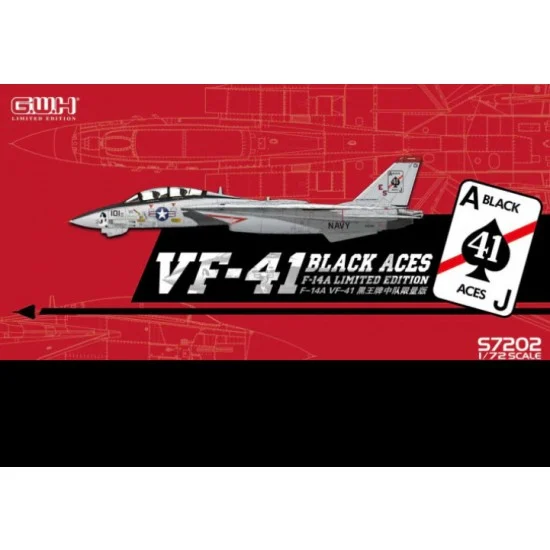 Great Wall Hobby S7202 1/72 US Navy Grumman F-14A Tomcat VF-41 "Black Aces" w/Special PE & Decal