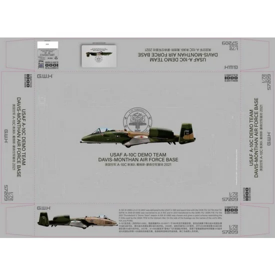 Great Wall Hobby S7209 1/72 USAF A-10C Demo Team Davis-Monthan Air Force Base 2021