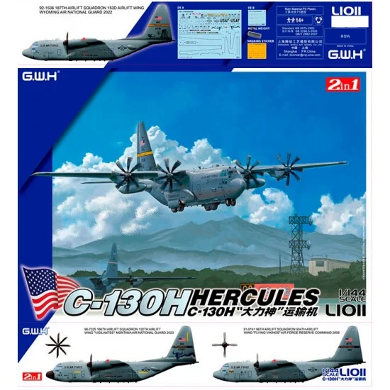 Great Wall Hobby L1011 1/144 USAF Lockheed C-130H Hercules Transport Aircraft [2 in 1]