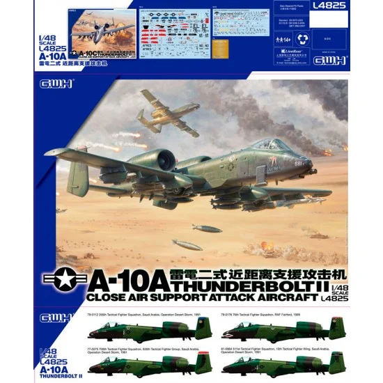Great Wall Hobby L4825 1/48 US Air Force A-10A Thunderbolt II Close Air Support Attack Aircraft