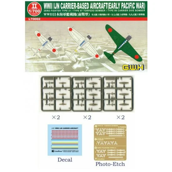 Great Wall Hobby L70002 1/700 WWII IJN Carrier-Based Aeroplanes, Early Pacific War