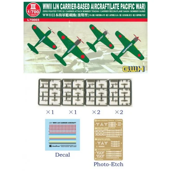Great Wall Hobby L70003 1/700 WWII IJN Carrier-Based Aeroplanes, Late Pacific War