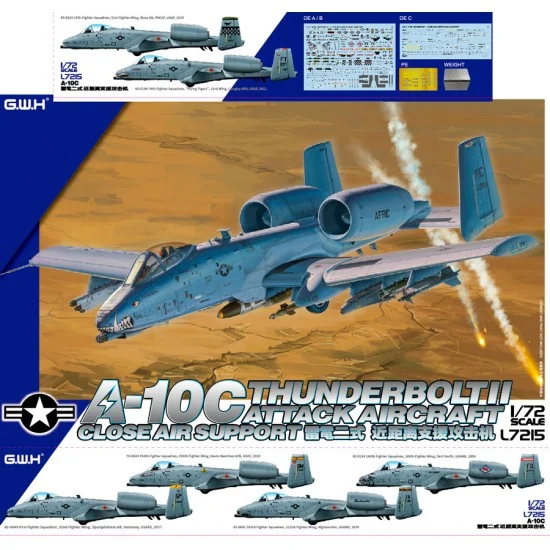 Great Wall Hobby L7215 1/72 Fairchild Republic A-10C Thunderbolt II Close Air Support Attack Aircraft