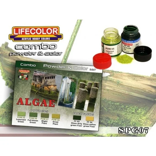 LifeColor LC-SPG07 Algae Powder and Colour Paint Set (6 x 22ml)