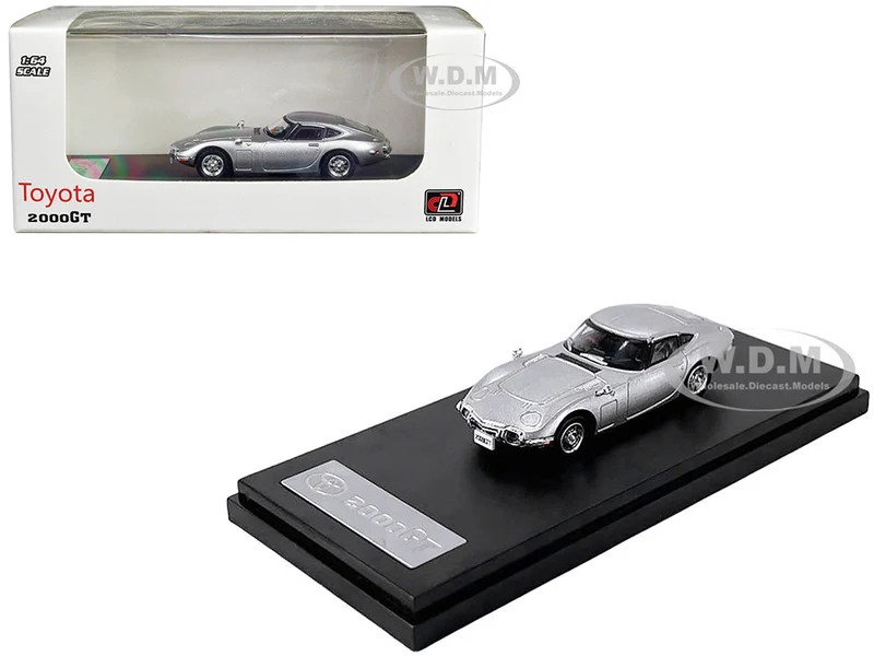 Toyota 2000GT RHD (Right Hand Drive) Silver Metallic 1/64 Diecast Model Car by LCD Models - Toyota Models