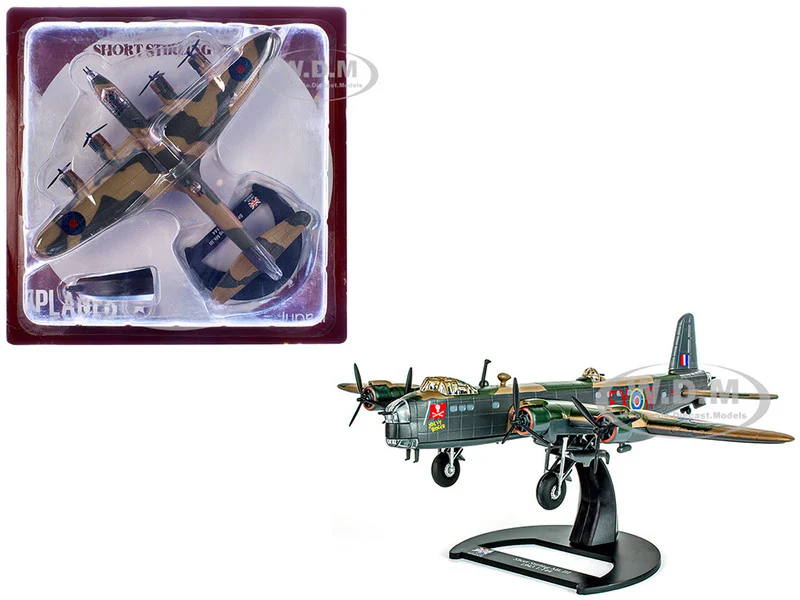 Short Stirling Mk.III Aircraft "Jolly Roger, No. 199 Squadron, 100 Group" (1943) British Royal Air Force "Planes of World War II" Series 1/144 Diecast Model Airplane by Luppa - Military Models