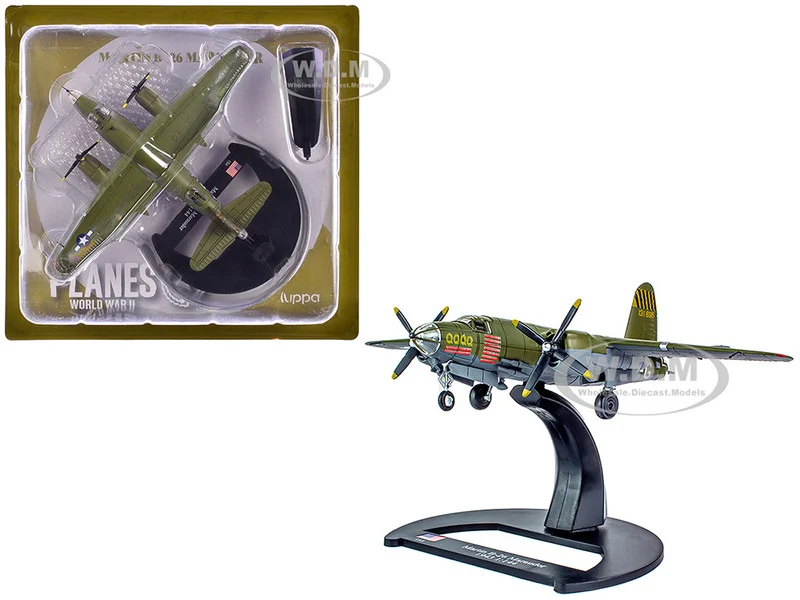 Martin B-26B Marauder Bomber Aircraft "QQQQ, 556th Bomb Squadron, 387th Bomb Group" United States Army Air Forces (1943) "Planes of World War II" Series 1/144 Diecast Model Airplane by Luppa