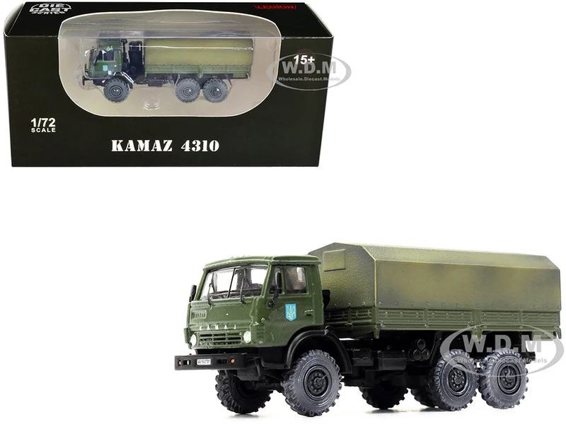 Kamaz 4310 Transport Truck Green (Weathered) "Ukrainian Ground Forces" 1/72 Diecast Model by Legion - Military Models