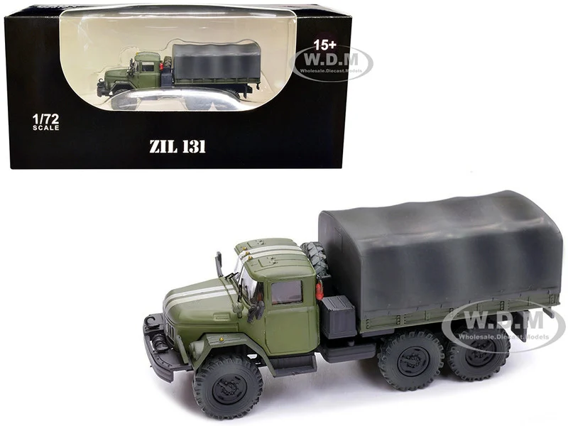 ZIL 131 Cargo Truck Green with White Stripes "Ukrainian Ground Forces" 1/72 Diecast Model by Legion - Military Models