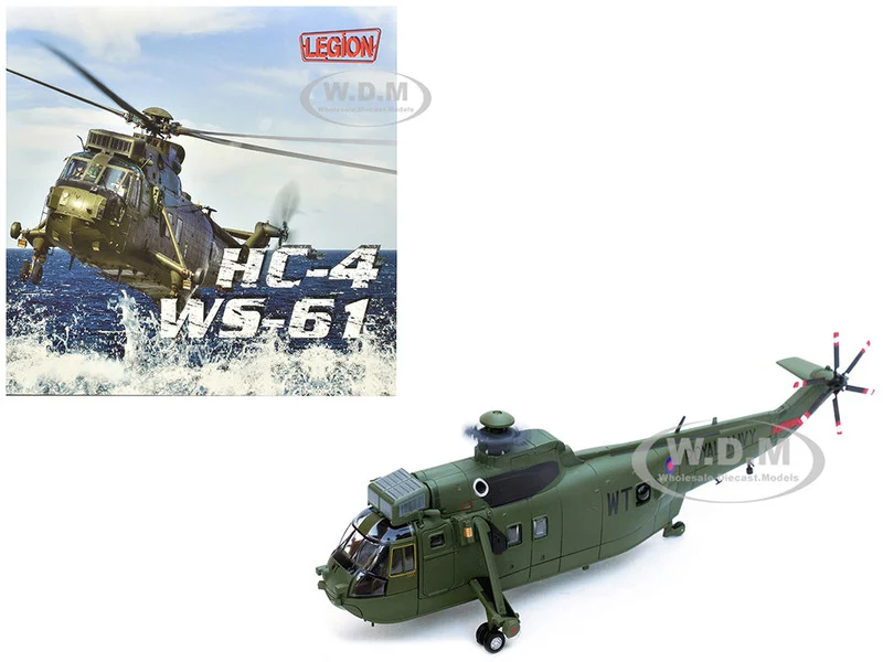 Westland Sea King HC.4 Helicopter "Green Livery, 848 Naval Air Squadron, Commando Helicopter Force, Royal Naval Air Station Yeovilton, Somerset" (2009) British Royal Navy 1/72 Diecast Model by Legion - Military Models