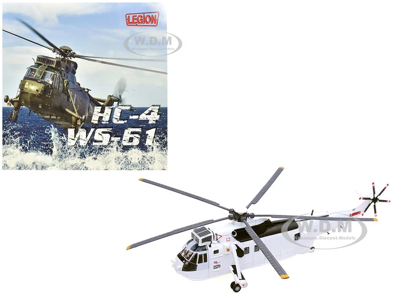 Westland Sea King HC.4 Helicopter "White Livery, 845 Naval Air Squadron, United Nations Protection Force, Bosnia/Croatia" (1995) British Royal Navy 1/72 Diecast Model by Legion - Military Models