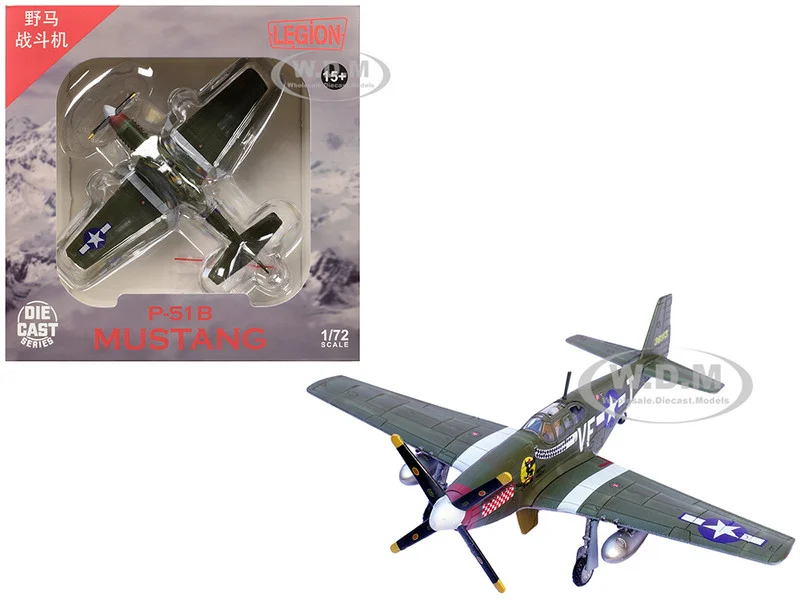 North American P-51B Mustang Aircraft "Shangri-La, 336th Fighter Squadron, 4th Fighter Group" (1944) United States Army Air Forces 1/72 Diecast Model Airplane by Legion