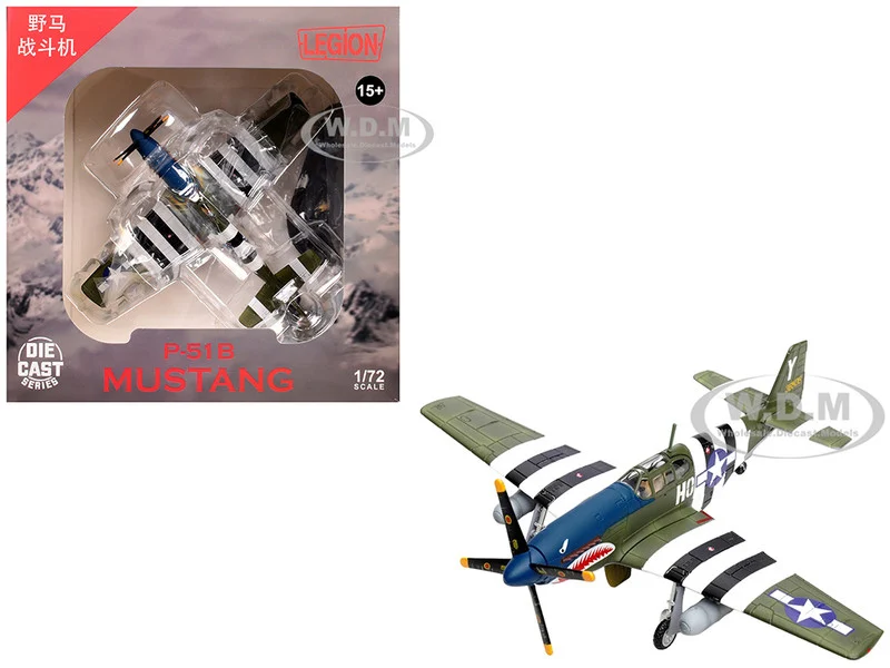 North American P-51B Mustang Aircraft "John Bennett, 487th Fighter Squadron, 352nd Fighter Group, Blue-Nosed Bastards of Bodney, RAF Bodney" (1944) United States Army Air Forces 1/72 Diecast Model Airplane by Legion