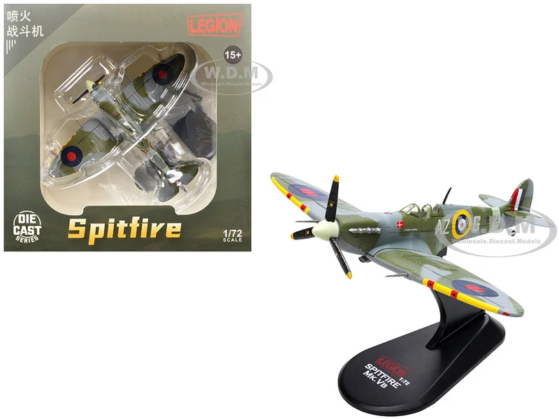 Supermarine Spitfire Mk Vb Fighter Aircraft "BL924, Pilot Officer Aksel Svendsen, Danish Presentation Spitfire, Valdemar Atterdag, No. 234 Madras Presidency Squadron" (1942) Royal Air Force 1/72 Diecast Model Airplane by Legion - Military Models