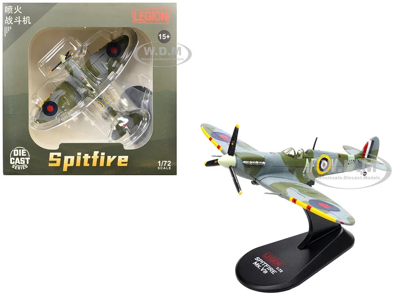 Supermarine Spitfire Mk IIa Fighter Aircraft "P7290, Air Fighting Development Unit, RAF Duxford" (1942) Royal Air Force 1/72 Diecast Model Airplane by Legion - Military Models