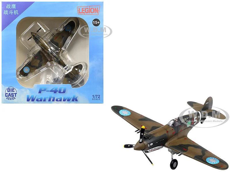 Curtiss P-40B/C Warhawk Fighter Aircraft "White 5, Charles Bond, 1st Squadron, Flying Tigers, Chinese Air Force" (1942) 1st American Volunteer Group 1/72 Diecast Model Airplane by Legion