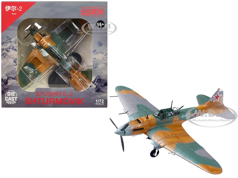Ilyushin IL-2 Shturmovik Aircraft Camouflage "Alexander Suvorov, Hero of the Soviet Union Lieutenant V.T. Aleksuhin, 167th Guards Air Regiment, 617 ShAP" (1943) Soviet Air Force 1/72 Diecast Model Airplane by Legion