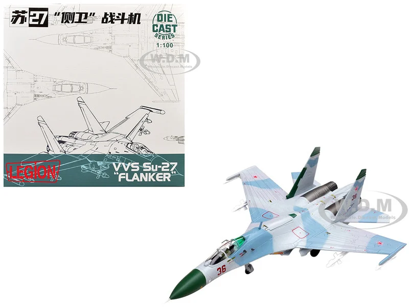 Sukhoi Su-27 Flanker-B Aircraft "Red 36, 941st Fighter Aviation Regiment" (1987) Soviet Air Force 1/100 Diecast Model Airplane by Legion