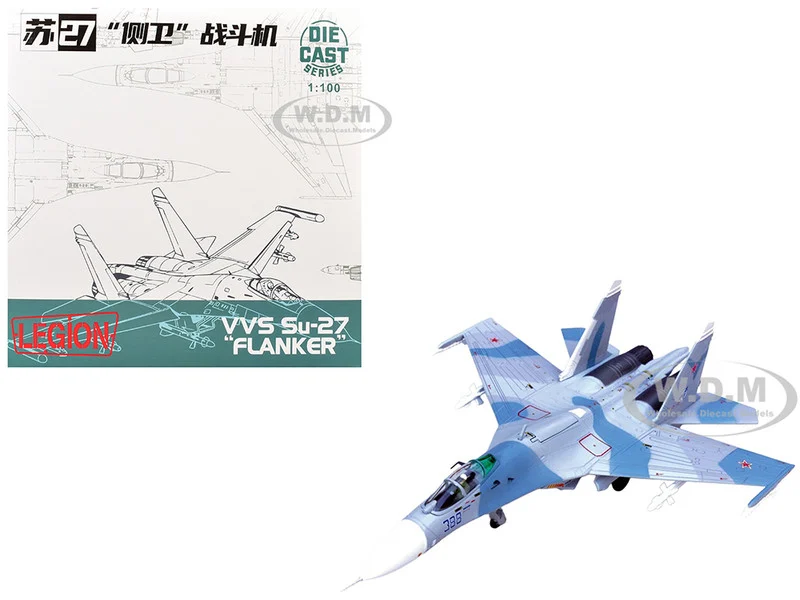 Sukhoi Su-27 Flanker-B Aircraft "Blue 388, Paris Air Show" (1989) Soviet Air Force 1/100 Diecast Model Airplane by Legion