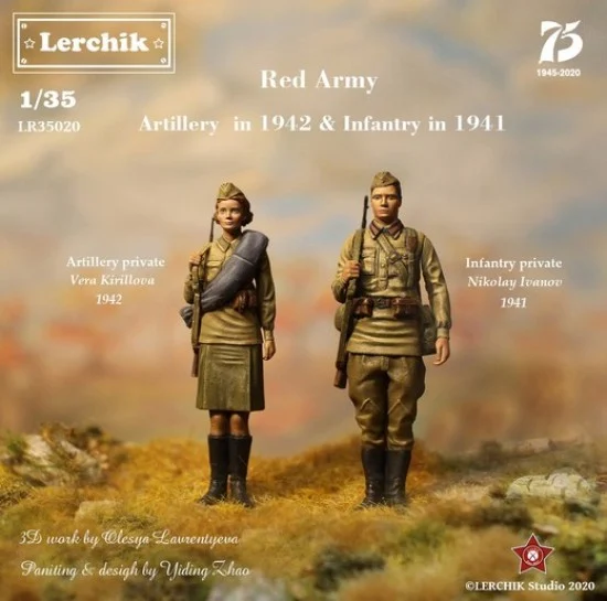 Lerchik 35020 1/35 Red Army Artillery in 1942 & Infantry in 1941 (Kolya & Vera) - Model Figures